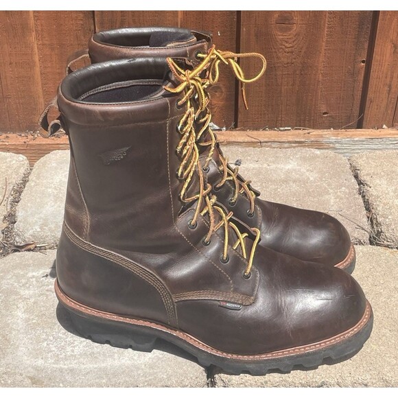 VTG Red Wing LoggerMax Boots EH Mens 15 D Brown Patina 9  display picture 2